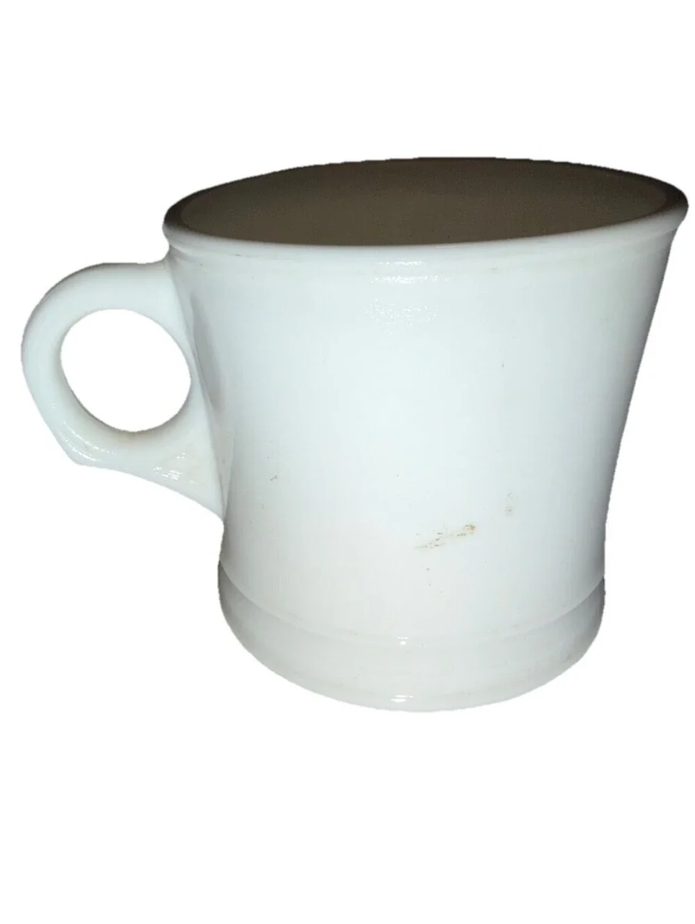 Vintage Shaving Mug Cup Rolls Royce 1907 Surrey White Milk Glass Mens Grooming